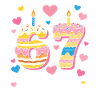 67 Birthday Donut Heart