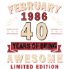 40e anniversaire – Année – février 1986