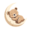 Moon cuddly bear in a dream