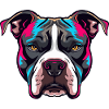 Neon Pitbull Portrait