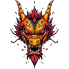 Flaming Asian Dragon