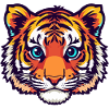 Bunter Tigerkopf Illustration