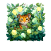 Tiger in lemon leaves