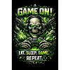 Game On Skull Neon Gamer