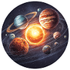 Astronomie Weltraum-Sonnensystem-Planeten-Orbit-Grafik