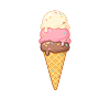 Dreischicht Eiscreme im Cone