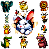 Happy Cartoon Animals Bunny Design