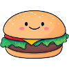 Kawaii Burger Smiling Motif