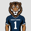 Tiger Mascot Jersey Print