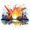 City fireworks Skyline Spritz