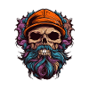 Skull with Beard