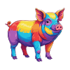 Buntes Schwein-Regenbogen-Pop-Art-Aquarell