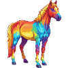 Farverig hest regnbue pop art akvarel