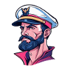Captain in Neon Comic Style