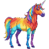 Buntes Einhorn-Regenbogen-Pop-Art-Aquarell