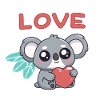 Koala Heart Love Kawaii