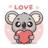 Koala Heart in Love