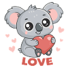Koala Heart in Love