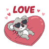 Koala in Love on Sweet Heart