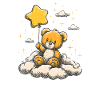 Cuddly teddy with star balloon