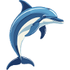 Blauer Delfin springt aus dem Wasser