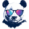Cool Panda med neonsolglasögon Porträttmotiv