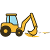 Cartoon-Bagger im Sand