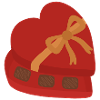 Heart Chocolate Box with Gold Ribbon
