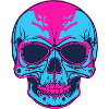 Neon Skull Pink Blue
