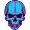 Neon Skull Blue Skull Flair