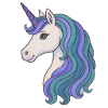 Pastell-Einhorn-Mähnenporträt