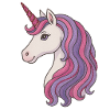 Pastell-Einhorn-Porträt Pink