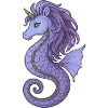 Seepferdchen-Einhorn Lila Violett