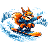 Funny Snowboard Squirrel – Winter Fun