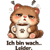 Cuddly Kitten Coffee Tired