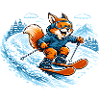 Funny Ski Fox – Comic Winter Motif
