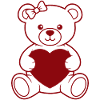 Heart Bear with Bow