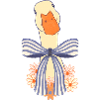 Oie pastel avec nœud et fleurs