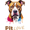 Pit LOVE: Bunte Pitbull-Illustration/Portrait