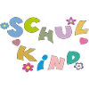 Bunte Schulkind Buchstaben