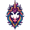 Regenbogen Einhorn Kopf