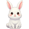White rabbit with pink ears