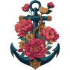 Anchor with flowers roses