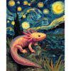 Axolotl Van Gogh Starry Night