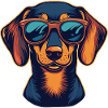 Dachshund Dog with Sunglasses Glasses