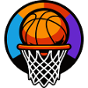 Basketball Hoop Ball Icon Graphic