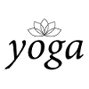Yoga and lotus flower - black text