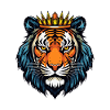 Tête de tigre royale avec couronne