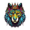 Wolf Comic Krone