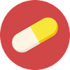 Logo with medicine capsule / tablet